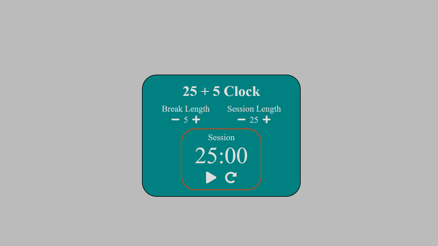 Pomodoro 25+5 Clock